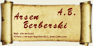 Arsen Berberski vizit kartica